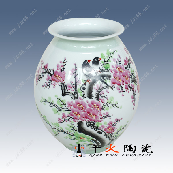 56、手繪喜迎春花瓶  FCXCQQQLQ056E  高28cm 肚徑22cm---L468